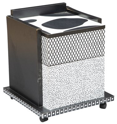 Lot 83 - Memphis Black and White Painted Wood Cabinet...