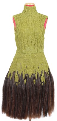 Lot 38 - Chartreuse Glass Bead and Synthetic Horsehair...