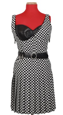 Lot 3 - Woven Checkerboard Pleated Jumper Ensemble,...