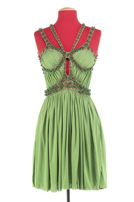 Lot 7 - Green and Gold Strap Dress, 'Neptune',...