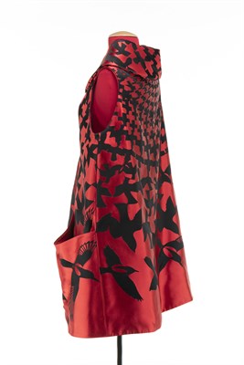 Lot 1 - Red and Black Jacquard Weave Tunic Dress,...