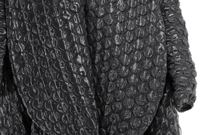 Lot 31 - Quilted Dark Gray Silk Blend Coat, 'Horn of...