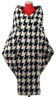 Lot 22 - Black and White Wool Houndstooth Cocoon Coat, '...