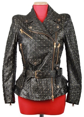 Lot 12 - Black Leather Nailhead Stamped Motorcyle...