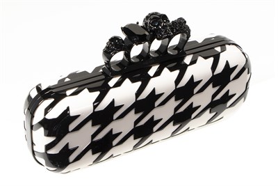 Lot 50 - Houndstooth Four-Ring Knuckle Clutch With...