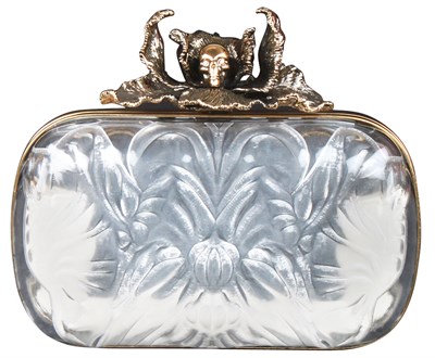 Lot 44 - Iris Plexiglass Box Clutch Molded Gothic motif...