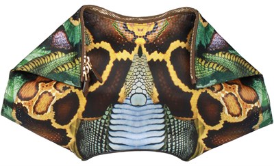 Lot 43 - Scuba DeManta Multi-Color Python Print Clutch '...