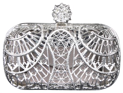 Lot 45 - Silver Cathedral Skull Box Clutch Of silvered...