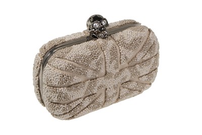 Lot 48 - Cream and Light Taupe Seed Pearl 'Union Jack'...