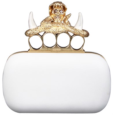 Lot 49 - Cream Leather Bone Serpent Knuckle Box...