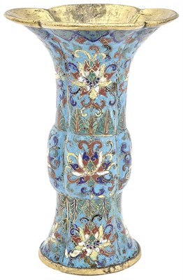 Lot 379 - A Chinese Cloisonné Enamel Gu Vase 17th/18th...