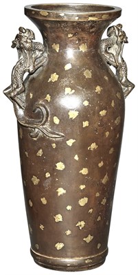 Lot 375 - A Chinese Gold-Splashed Bronze Vase...