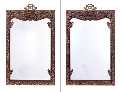 Lot 409 - A Fine Pair of Chinese Carved Hardwood Frames...