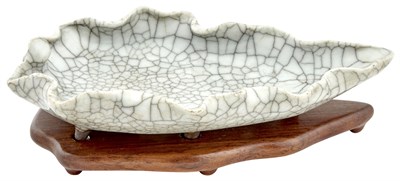Lot 506 - A Fine Chinese Guan-Type Porcelain Leaf-Form...
