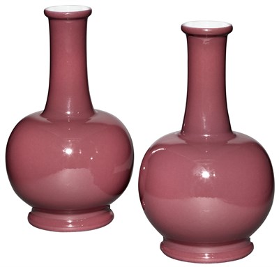 Lot 524 - A Pair of Chinese Mauve Monochrome Porcelain...