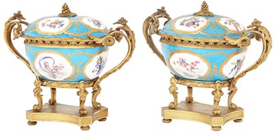 Lot 412 - Pair of Sèvres Style Gilt-Bronze-Mounted...