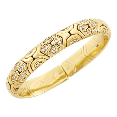 Lot 83 - Bulgari Gold and Diamond 'Alveare' Bracelet