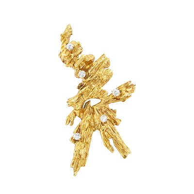 Lot 66 - Chaumet Paris Gold and Diamond Clip-Brooch