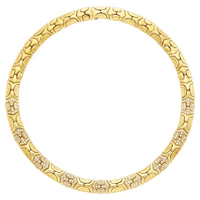 Lot 84 - Bulgari Gold and Diamond 'Alveare' Necklace