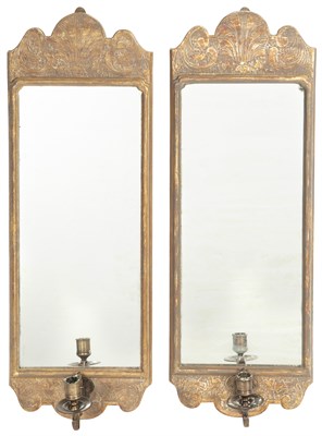 Lot 133 - Pair of George I Style Gilt-Gesso Mirror...