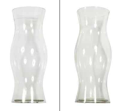 Lot 161 - Pair of Glass Hurricane Shades Height 24...