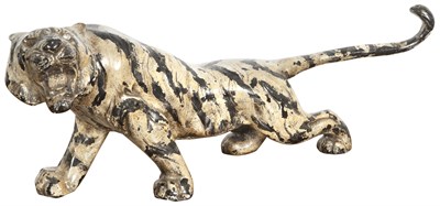 Lot 163 - Painted Cast-Metal Figure of a Tiger Height 8...