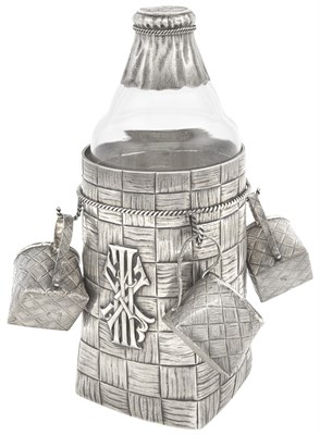 Lot 207 - Russian Silver Trompe L'Oeil and Glass Vodka...