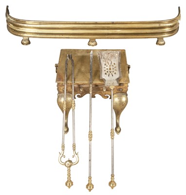 Lot 166 - Group of Brass and Metal Fireplace Equipment...