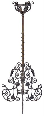 Lot 300 - Victorian Wrought-Iron and Brass Adjustable...