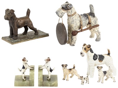 Lot 340 - Group of Eight Cast-Iron and Other Dog Figures...