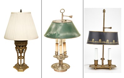 Lot 305 - Group of Three Lamps Comprising an Empire...