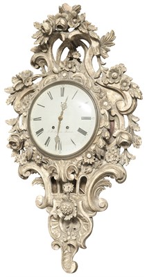 Lot 172 - Swedish Rococo Style Painted Cartel Clock...