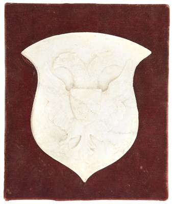 Lot 216 - Continental Marble Plaque with Double-Headed...