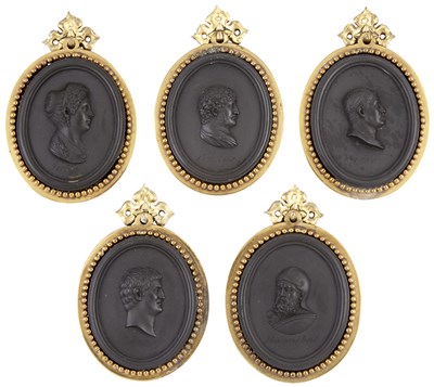 Lot 219 - Group of Five Gilt-Metal-Mounted Intaglios of...