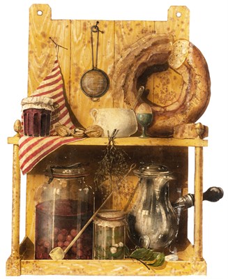 Lot 236 - French Trompe L'oeil Tôle-Peinte Panel Signed...