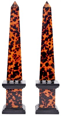 Lot 275 - Pair of Faux Tortoiseshell Obelisks Height 20...