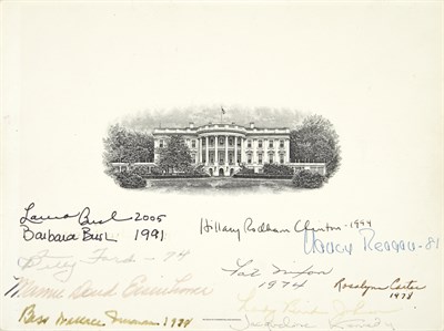 Lot 190 - [FIRST LADIES] Signatures of eleven First...
