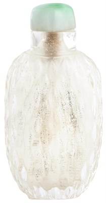 Lot 589 - A Chinese Rock Crystal 'Basketweave' Snuff...