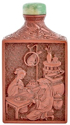 Lot 9 - A Chinese Cinnabar Lacquer Snuff Bottle Qing...