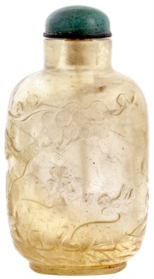Lot 593 - A Chinese Carved Citrine Snuff Bottle Qing...