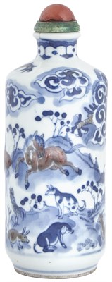 Lot 6 - A Large Chinese Blue, White and Copper Red...