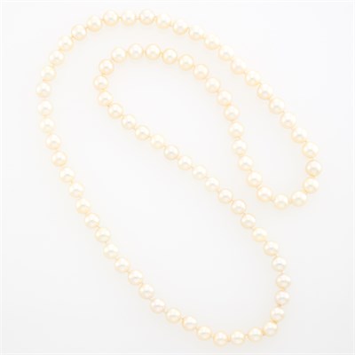 Lot 1097 - Long Cultured Pearl Necklace