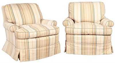 Lot 123 - Pair of Upholstered Club Chairs Height of...