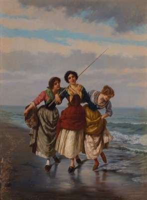Lot 18 - Pietro Gabrini Italian 1856-1926 Fisher Girls...