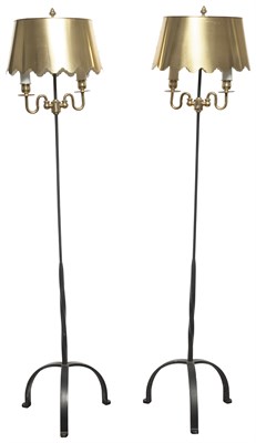Lot 314 - Pair of Fortuny Wrought-Iron and Brass Floor...