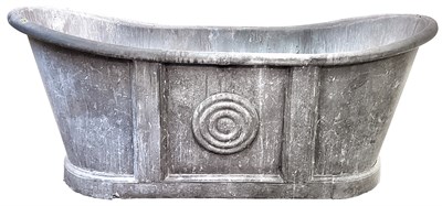 Lot 306 - French Zinc Bath Tub 19th Century With rolled...