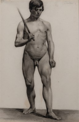 Lot 385 - French School 19th Century Male Nude Carrying...