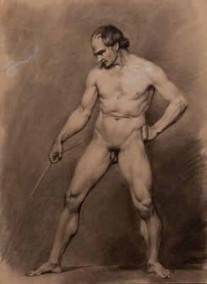 Lot 386 - Italian School 19th Century Standing Male Nude...