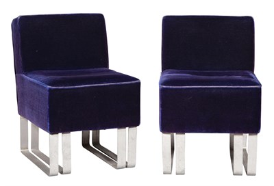 Lot 169 - Pair of Upholstered Aluminum Side Chairs...