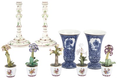 Lot 252 - Set of Five Porcelain Flowers in Tubs Height...